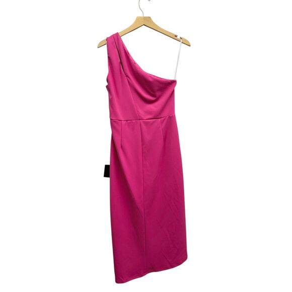 Lulus So Flirty Hot Pink One-Shoulder Cutout Asymmetrical Dress size L NWT - Picture 3 of 6